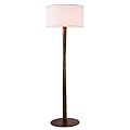62" Tall Rustic Wood Floor Lamp for Living Room, Farmhouse Walnut Wood Floor Lamps with Linen Shade for Reading, UL Listed Stand Lamps with Woods Base for Bedroom, Corner, Office, White Shade