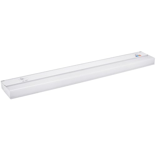 Image of Maxxima 24 in. Hardwired LED Under Cabinet Light - 950 Lumens, 5 CCT, Color Temperature Slide Control, 2700K /3000K /3500K /4000K /5000K, Kitchen and Indoor Lighting Fixture, White, On /Off Switch, ETL