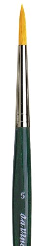 Image of da Vinci Watercolor Series 5570 CosmoTop Nova Paint Brush, Round Synthetic with Short Green Handle, Size 5 (5570-5)