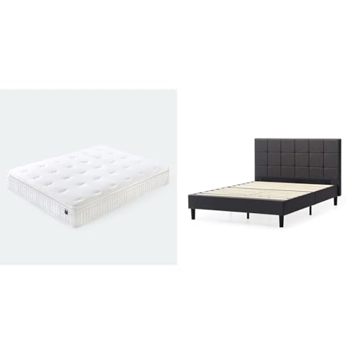 ZINUS�y�Z�b�g�����zPrime Luxe �n�C�u���b�h�}�b�g���X(�|�P�b�g�R�C��) 33cm 33cm/Q) +Lottie �z����x�b�h�t���[�� �w�b�h�{�[�h�t 36cm �_�[�N�O���[ �N�C�[��