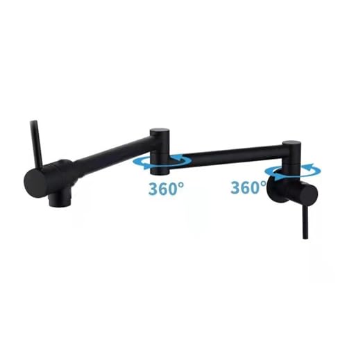 Robinet de cuisine pliant mural simple eau froide pivotant or - 5