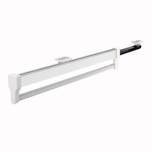 MAFAGE Ausziehbare Kleiderstange zum Herausziehen der Kleiderbügel Verstellbarer Kleiderschrank Teleskopstange Kleiderstange 347mm Weiß