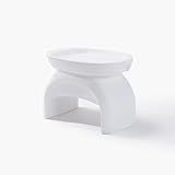 Step2 Vero Side Table with Serving Tray, Outdoor/Indoor Waterproof Patio Furniture, Use in Pools Up to 9' Water or Poolside Ledge, Made of Durable Plastic, Integrated Weight System, White