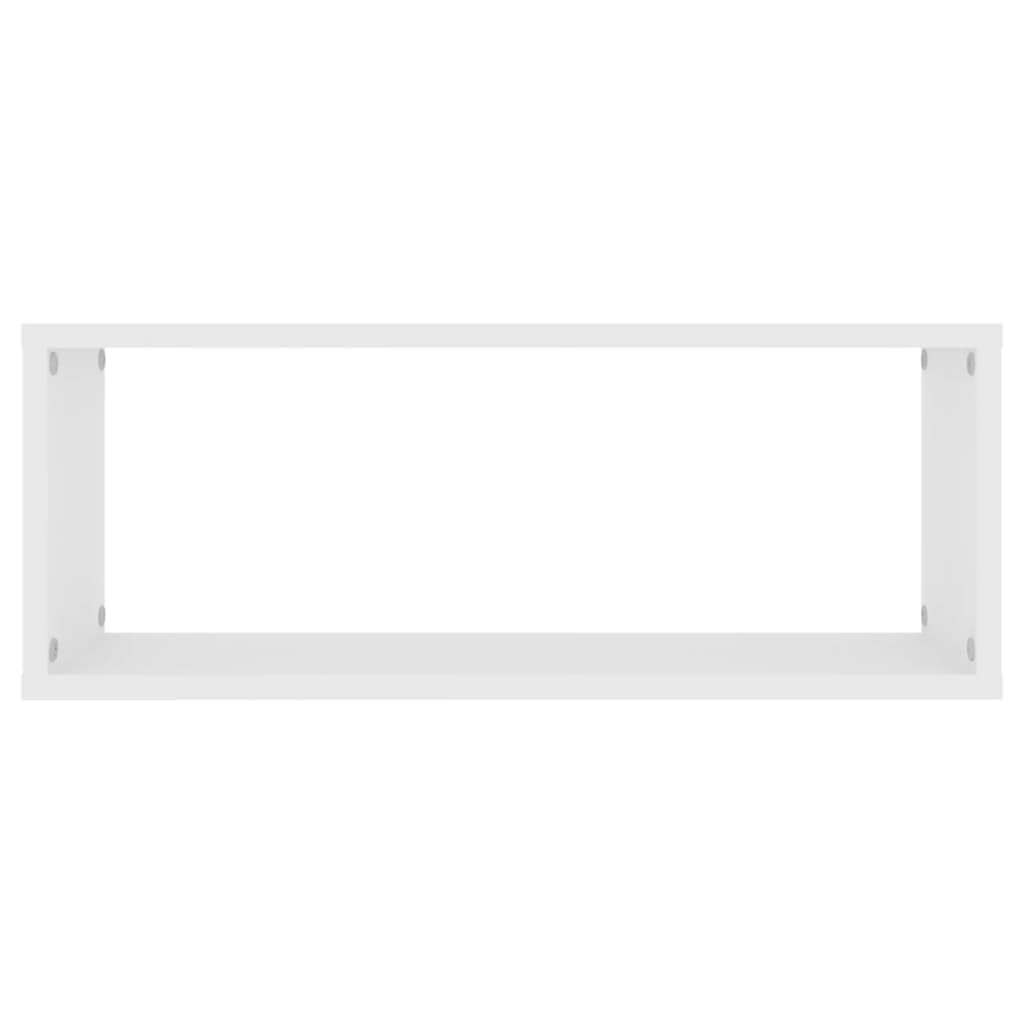 Generico Mensole Parete a Cubo 2pz Bianche 60x15x23 cm Legno Multistrato,Mobili,Scaffalature,Scaffali e mensole per pareti-807133
