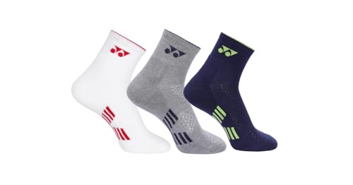 Image of YONEX Quarter Length Performance Sports Socks (Badminton, Running, Gym & Indoor Training), Pack of 3