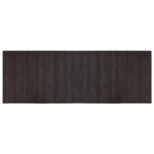 vidaXL Dark Brown Bamboo Rug - Rectangular Floor Mat/Carpet Runner for Living Room, Bedroom, or Hallway - Water-Resistant with Anti-Slip Backing, Easy-Clean Design, 70x200cm