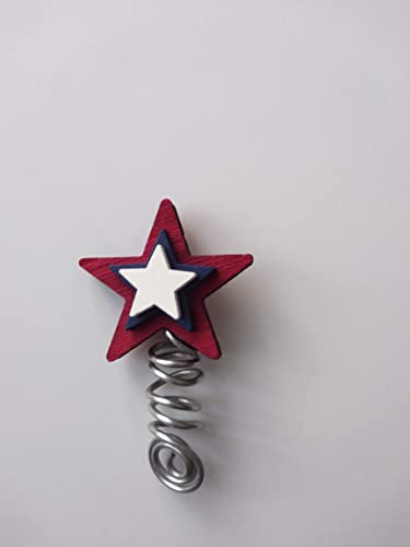 Red White And Blue Mini Tree Topper Star For Small Christmas Tree, Usa Patriotic #TOP2