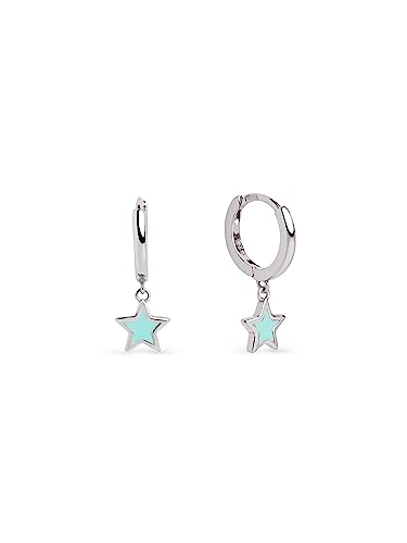 Boucles d'oreilles Aro Star Sky Enamel SINGULARU argent rhodié femme