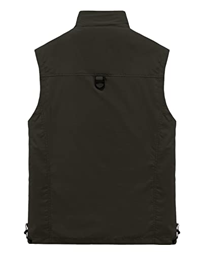 Foto von Oralidera Herren Outdoor Multifunktionsweste Sommer Anglerweste Fotografie Freizeitweste für Jagd Angeln Camping Leicht Safari Weste, A-Schwarz, L