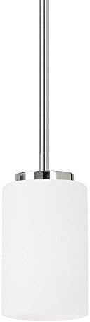 Generation Lighting 1-Light Oslo Pendant Light Fixture Chrome 61160EN3-05, Modern Ceiling Light Fixture for Home Decor| Pendant Light Fixture for Indoor Lighting or Outdoor Décor