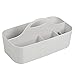 mDesign Plastic Divided Shower Organizer Basket Caddy Tote with Handle - Storage for Bathroom or Dorm - Holds Hand Soap, Shampoo, Sponges, Scrubs, and Body Wash, Lumiere Collection, Light Gray