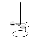 Luxshiny Metal Stand Stainless Steel Donut Stands Set Bagels Display Stand Onion Ring Tower with Sauce Bowl Food Storage Rack Dinner Party Supplies for Doughnut Dessert (Black) Cone Holder