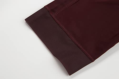 RISESBIK Short de ciclismo 3/4 masculino para bicicleta 4D acolchoado para ciclismo UPF50+, Borgonha