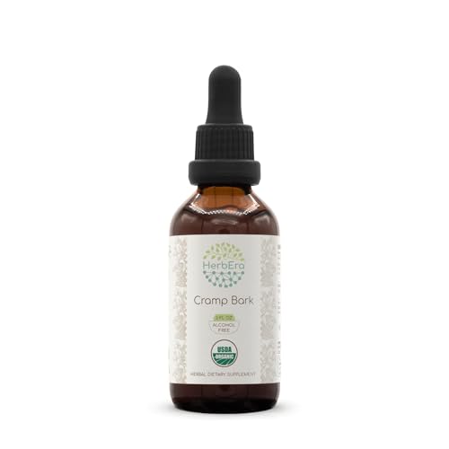 Cramp Bark Alcohol-Free Herbal Extract Tincture Concentrated Liquid Drops Natural USDA Organic Cramp Bark (Viburnum Opulus) Dried Bark (2 fl oz)