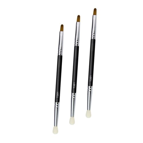 ABOOFAN 3 piezas Brochas de Maquillaje Profesional Dobles para Corrector y Sombras Multiusos Portátiles para Piel Sensible y Uso Diario