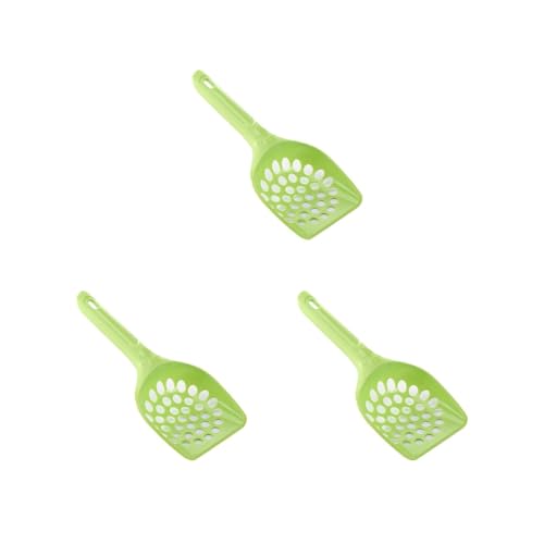 Image of Pet Fine Hole Cat Litter Scoop, Amazing Tool for Scooping Feces, Can be Hung, Convenient for Cat Cleaning (3-Piece Set Green(Large Hole))