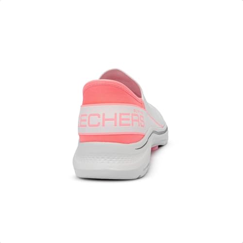 Skechers Damen Go Walk 7 MiaGO Walk 7 MIA, Weißes Textil, neonrosa Besatz, 35 EU – Ansicht 4