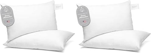 Image of Digital Decor Set of Two 100% Cotton Hotel Down-Alternative Made in USA Pillows - Three Comfort Levels! (Silver, Standard) (Pack of 2)