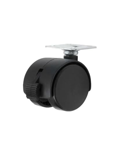 MQNNCNZY 4 Pezzi/lottp 1 Pollice Piccola Ruota Girevole con Freno Piatto in Nylon Elettrico in plastica silenziosa