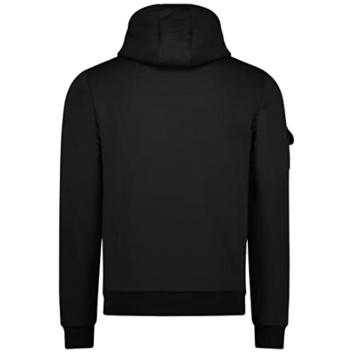 Geographical Norway GARADOCK Men - Sweat À Capuche Zippé Capuche - Sweats Shirts À Logo pour Homme - Sweat Shirt Hoody Chaud Manches Longues - Sweatshirt Sport Casual Regulier (Noir, 3XL)