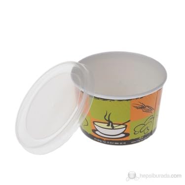 Marifetlerim - Kapaklı Karton Çorba Kasesi 25 Adet 16 Oz