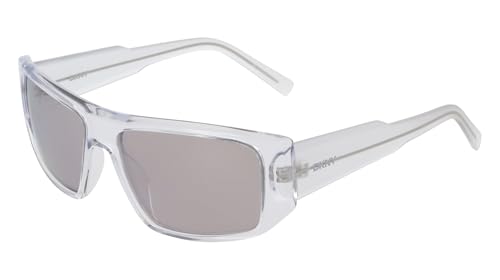 DKNY DK555S Rectangular Sunglasses, Crystal Clear, 572