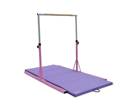 L6NqIAG Barra Horizontal de Gimnasia Infantil con cojín y viga Equilibrio Barra de Gimnasia(Bars and mats)