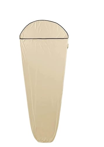 スリーピングバッグ収納袋、 寝袋ライナー 超軽量 冬用 着用可能 ポータブル キャンプ ポケット 寝袋 アウトドア用(Khaki)