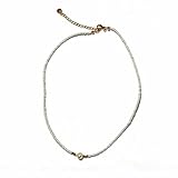 COJJ-Collar de gargantilla de perlas naturales de 18 quilates, collar de perlas naturales de agua dulce con dije de perlas blancas(Blanco