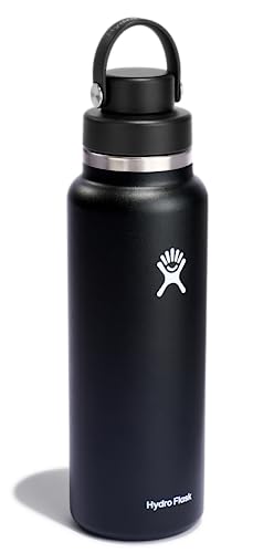 Image of Hydro Flask Water Bottle - Insulated Stainless Steel - Wide Mouth Chug Lid, Non Spill, Leakproof in 40 Oz Black