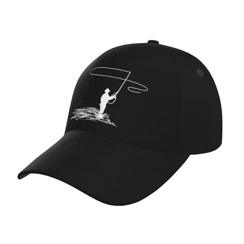 Fly Fishing Clipart Baseball Hats for Men and Women - Classic Adjustable Hats