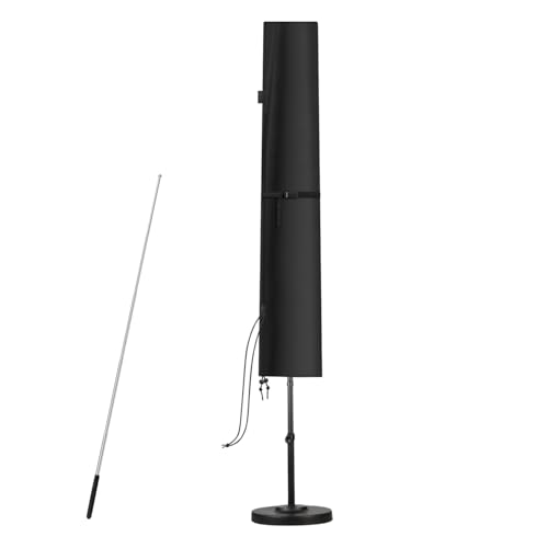 SanGlory Parasol Cover with Rod, Waterproof Garden Umbrella Cover with Zipper, Weatherproof Garden Parasol Covers Large Outdoor Umbrella Cover Windproof Cantilever Parasol Cover, 140x26/30cm