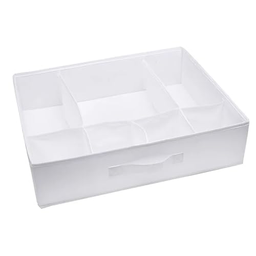 IUVYTA Caja organizadora ropa interior Caja de almacenamiento ropa interior tipo cajón calcetines domésticos compartimentados poner sujetador armario caja acabado(WHITE)