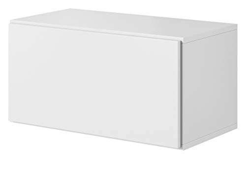 Mirjan24 TV LOWBOARD Robin R03, TV Armario con Mango sin Abrir, Armario de televisión TV LOWBOARD, Muebles Brillante Mate Salón o Pared