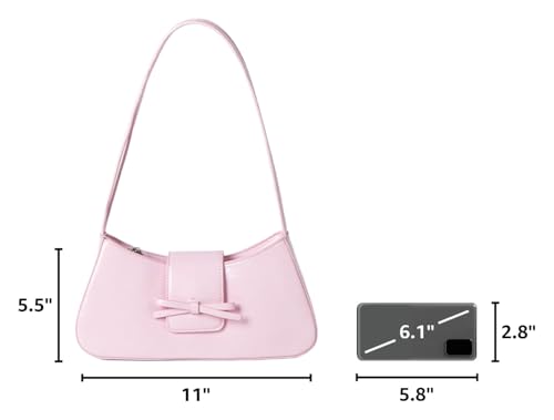 Image of KAMEILONG Trendy Red Shoulder Bag for Women Patent Leather Hobo Handbags Y2K Purses Clutch Bag Cute Bow Purse