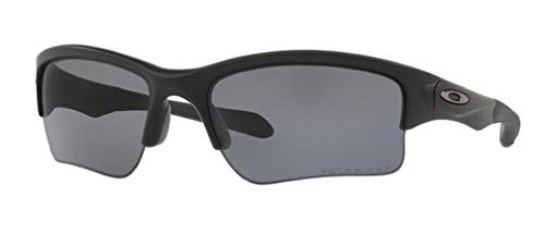 Oakley Quarter Jacket OO9200 920007 61M Matte Black/Grey Polarized Sunglasses For Juniors+BUNDLE Accessory Leash Kit + BUNDLE with Designer iWear Care Kit
