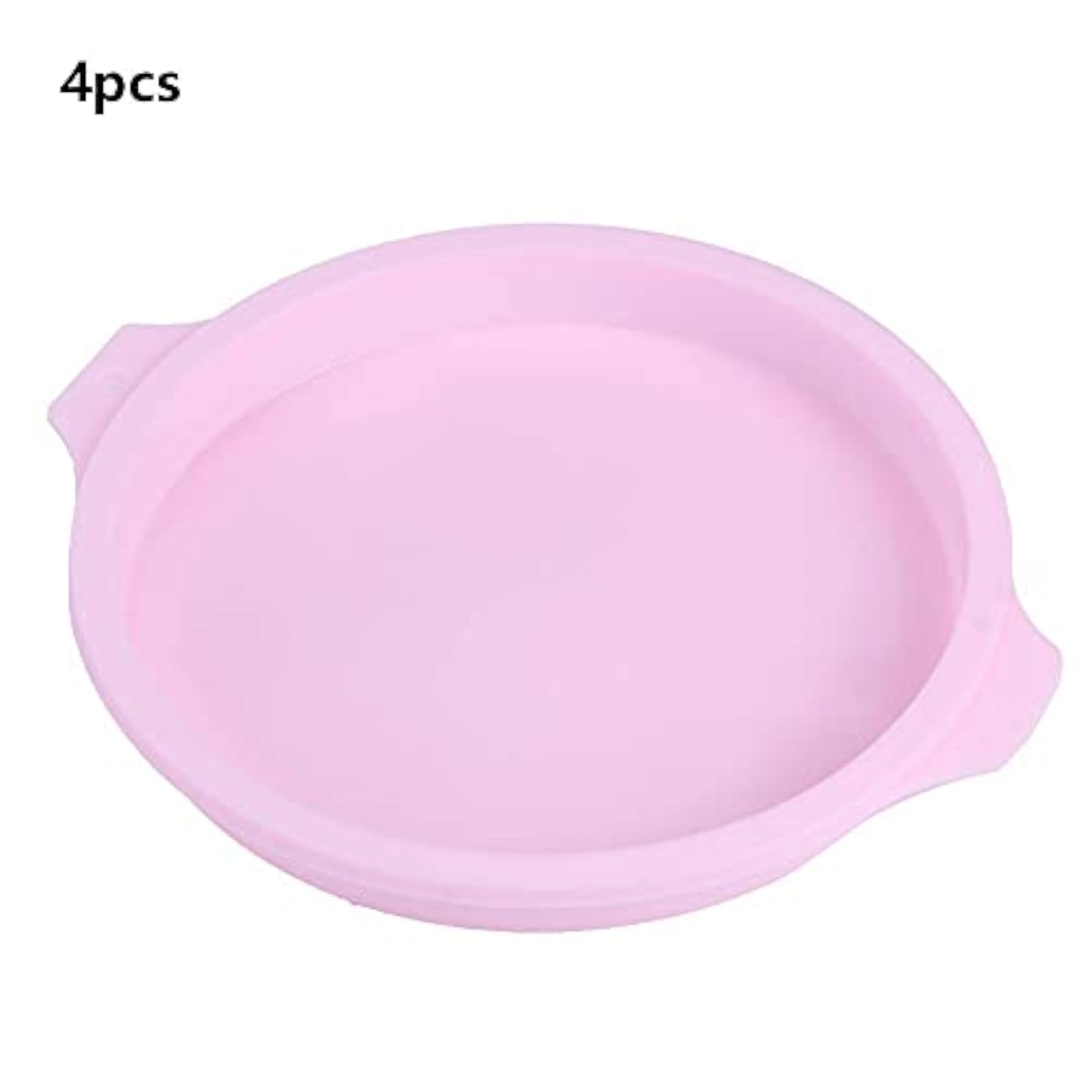 8 Inch Silicone Round Cake Pan, Pink Baking Tray Set