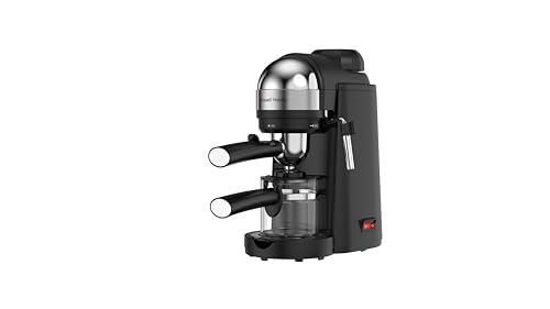 Image of Russell Hobbs RCM800C5 Espresso Machine with Integrated Frother 5 Bar Cappuccino & Latte Maker with Stainless Steel Filter Detachable Drip Tray Glass Carafe Overheat Protection 4 Cups