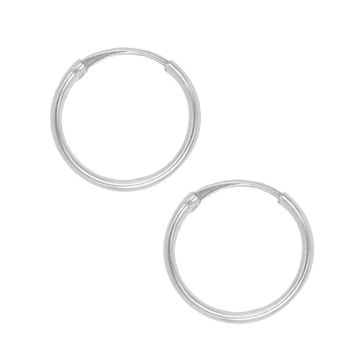Aros plata mujer de 15mm - Pendientes mujer plata de ley 925 que se envían en una cajita ideal para regalo - Aretes finos de 1,5mm de ancho (15mm)