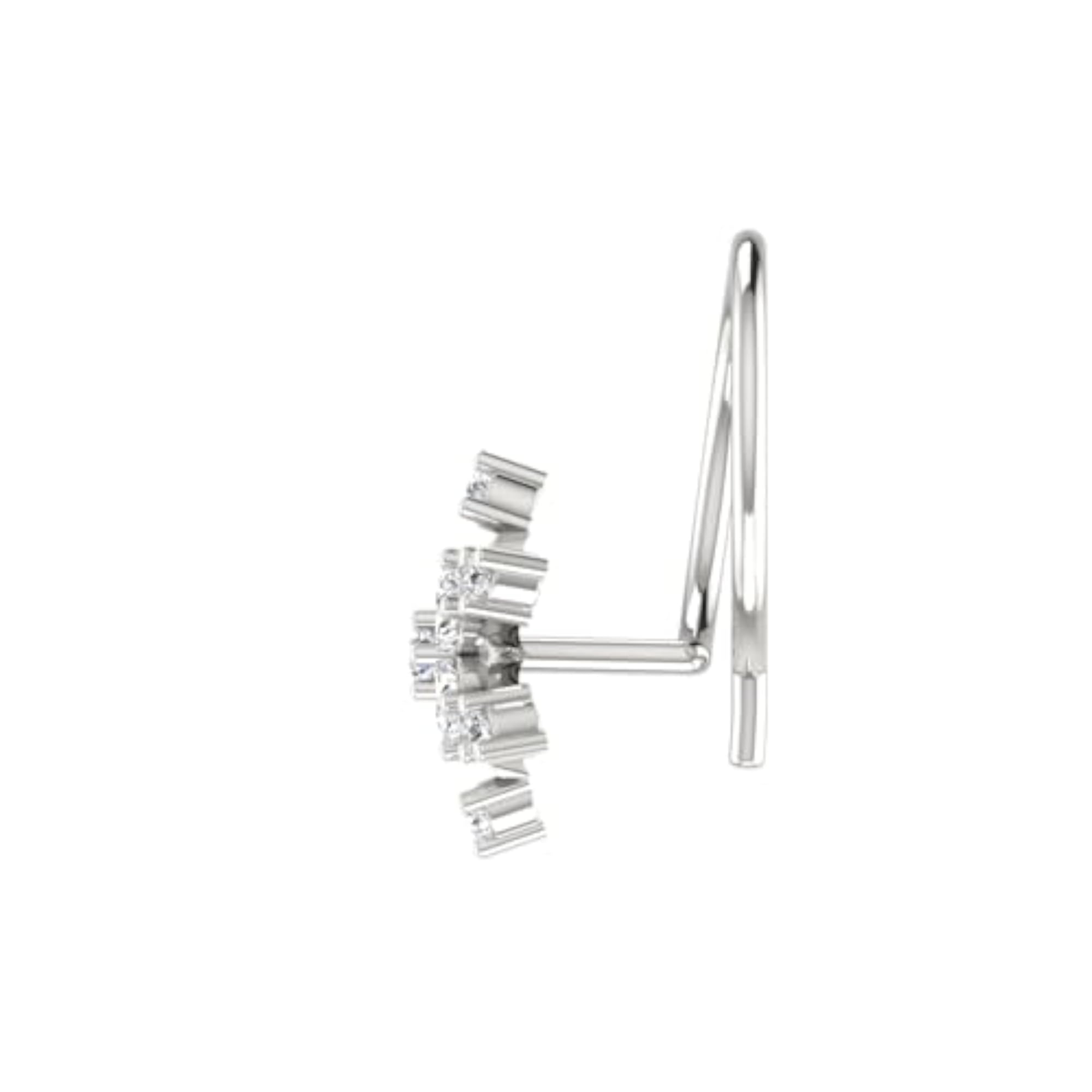 Women's 9K BIS Hallmarked White Gold Stud Nosering