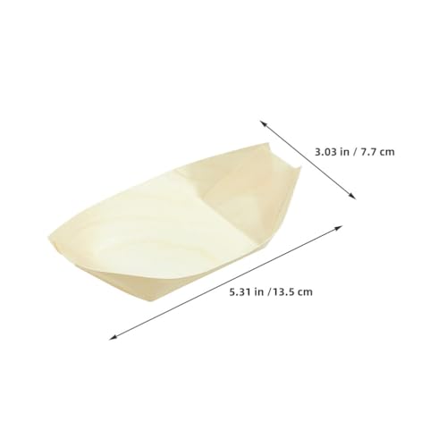 Platos desechables de madera para sushi, 200 unidades miniatura 5