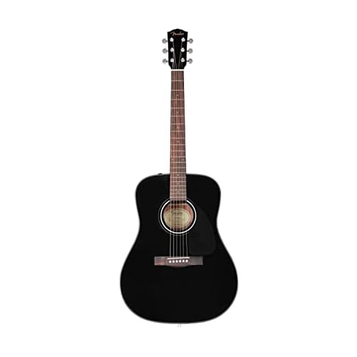Fender Acoustic Guitar, with 2-Year Warranty, CD-60 Dreadnought V3 Classic Design with Rounded Walnut Fingerboard and Alloy Steel Strings, Glossed Black Finish, Spruce Top, Includes Hard-Shell Case
