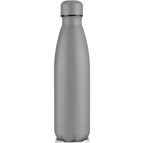 Volhoply 750ml Insulated Water Bottle, Double Wall Stainless Steel Vacuum Bottles, Keeps Cold 24H & Hot 12H, BPA Free Leak Proof Bottles (Gray,1 Pack)