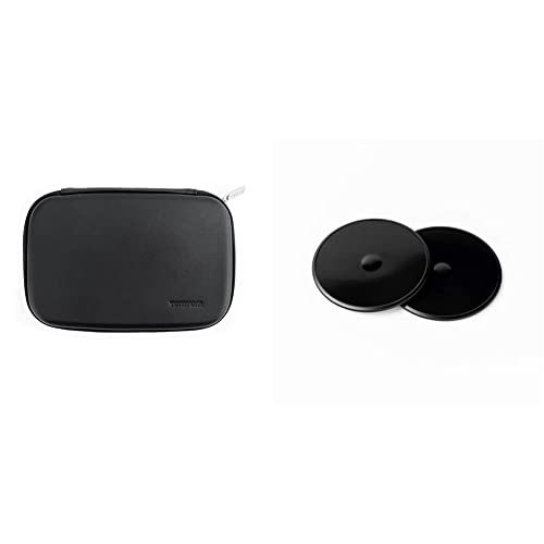 TomTom Sat Nav Premium Leather Carry Case for TomTom 7'' Sat Navs & Sat Nav Adhesive Dashboard Mount Disks for All Sat Nav Models (e.g. GO, Start, Via, GO Basic, GO Essential)