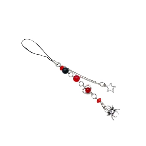 ECVGHD Lanière de téléphone Halloween pendentif toile d'araignée, Rouge – vue 4