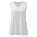 Fronage Women's Rhinestone Skull Sleeveless V Neck Shirts Casual Summer Sparkle Graphic Tank Top Loose White, XXL