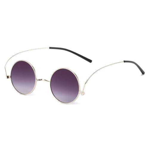Lunettes de soleil rondes rétro punk UV400 pour look vintage et festival