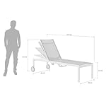 OUTLIV. Oviedo Sonnenliege Edelstahl Grau/Schwarz