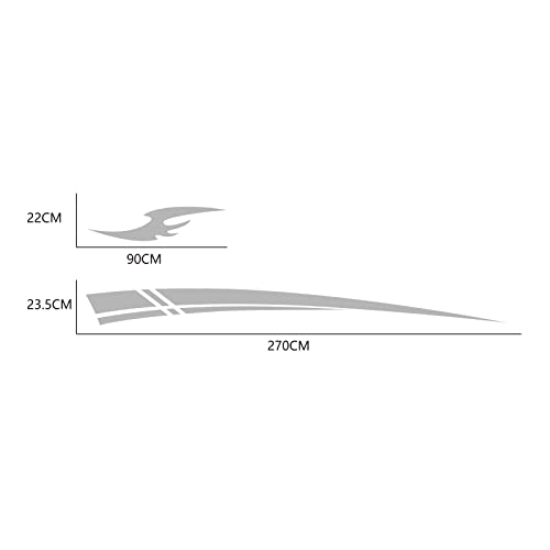 Image of Racing Stripes Car Sticker DIY Styling Decorative Stripes Door Sides Hood Vinyl Decal for Car SUV Truck Waterproof Accessories 106 inchx9.2 (4PCS) (Gray)