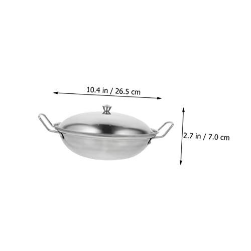 Wok de acero inoxidable con doble asa y tapa miniatura 2